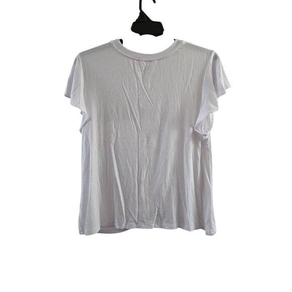 NWT Women's White Twist Front Top with Flutter Sleeves Size XXXL (22) - Picture 4 of 5